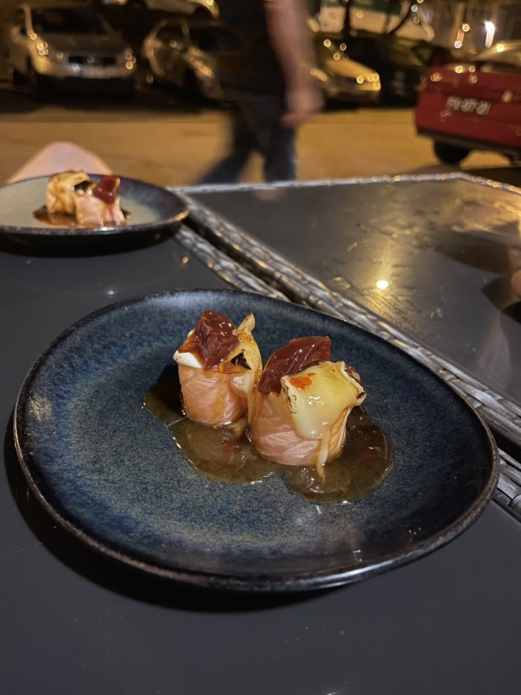 A carefully plated tasting dish