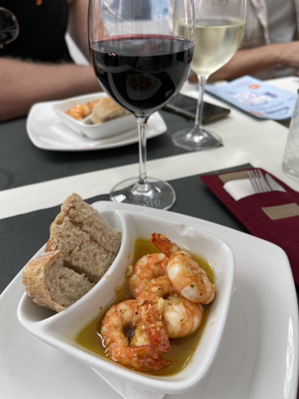 Another bowl of shrimp at a different stop